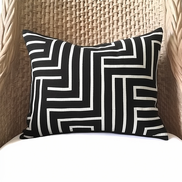 Black & White Geometric Cushion