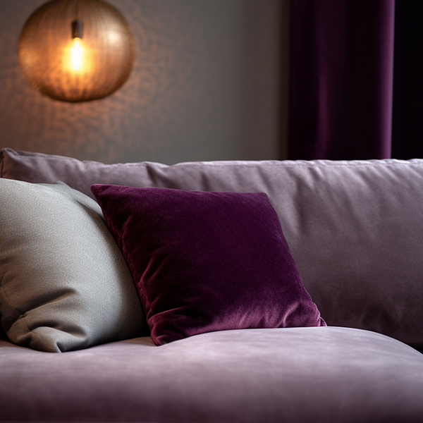 Purple Solid Velvet Cushion