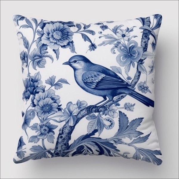 Luxe Flora Bird Cushion